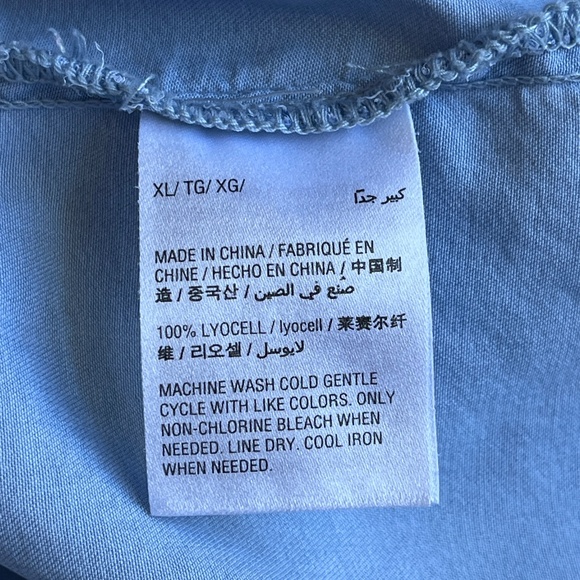 Style & Co Plus Size XL Lyocell Chambray Denim Tunic Top Button Down Blue - Picture 3 of 6